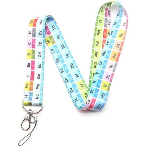 ER374 The Periodic Table Painting Art Lanyards Gifts For Child Students Friends Phone USB Badge Holder Necklace School Supplies