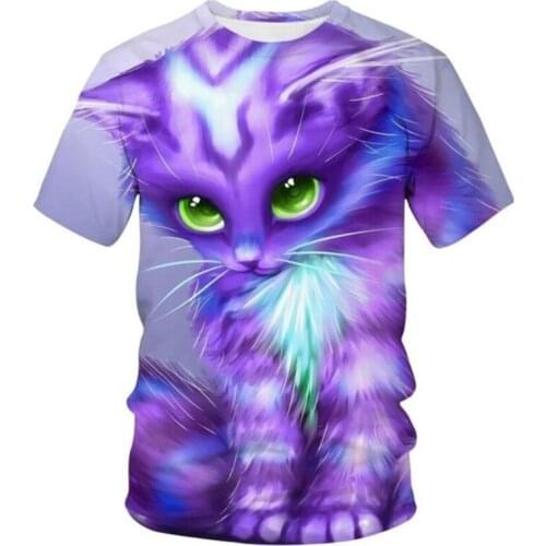 Hot 3D printed animal fox unisex T-shirt for boys and girls in summer, high quality cute colorful casual short sleeves