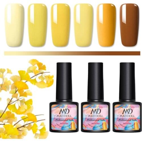 8ml Gel Nail Polish Gel Varnish Paint Semi Permanent Soak Off Gel Polish for Manicuring Gellack Top Coat 6 Colors