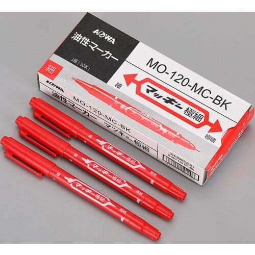 10 Pcs Double Head Oily Markers Brush Pen Non-Erasable Waterproof Sketch Based LX0B