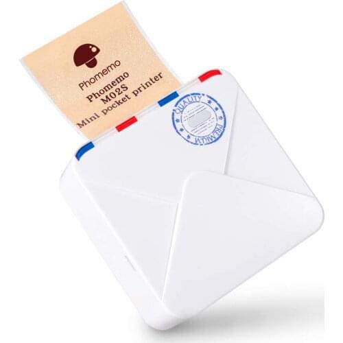 Phomemo M02S Mini Bluetooth Pocket Printer, 300dpi Thermal Printer Compatible with iOS & Android for Study Notes,Photos Printing