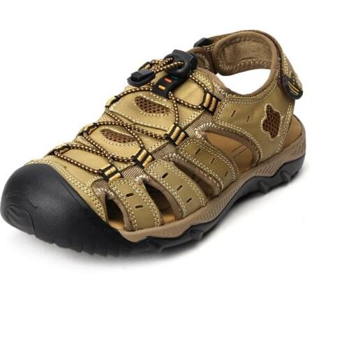 Fashion brand design mens casual shoes fashion mens summer leather sandals classic retro beach sandals mens shoes Eur: 38-48