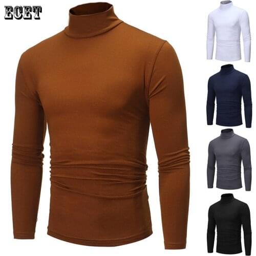 Fashion mens spring and autumn new casual trend mens high-neck long-sleeved T-shirt tops streetwear outdoor mens T-shirts