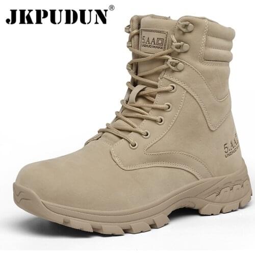 Mens Tactical Army Boot Military Combat Boots Mens Non Slip Ankle Boots Males Work Safety Shoes Motocycle Boots Plus Size 39-47