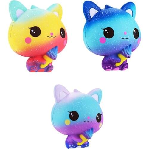 Sponge Ball Antistress Toy Squeeze Animal Kitty Soft Squeeze Toy Dough Ball for Autism ADD Special Needs Mood Appease A2UB