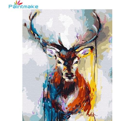 Paintmake animal DIY Painting By Numbers Drawing Kits Deer Oil hand Painted On Canvas For Home Wall Art Picture 40*50CM