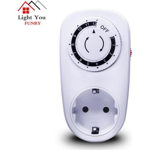 German Standard Mechanical Timing Socket Household Smart Countdown Power Switch Socket Energy Saving Socket 230V 16A 50HZ