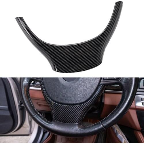 Car Steering Wheel Lower Trim Cover Fit For BMW 5 7 Series 2011 2012 2013 2014 2015 Carbon Fiber Style