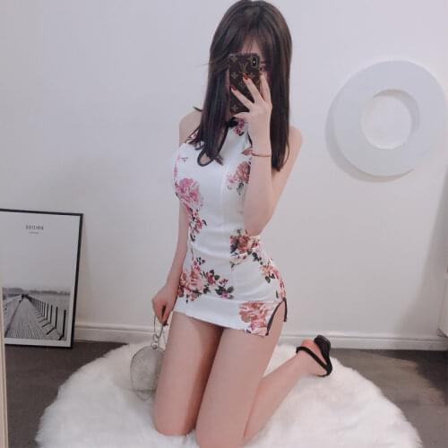 Tight Bodycon Plum Blossom Split Sexy Chinese Qipao Mini Vestido Chinese Traditional Costume Women Vintage Satin Cheongsam Dress