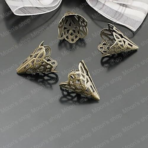 Wholesale 20*17mm Antique Bronze Flower Iron Bead Caps Findings Accessories 50 pieces (JM3548)