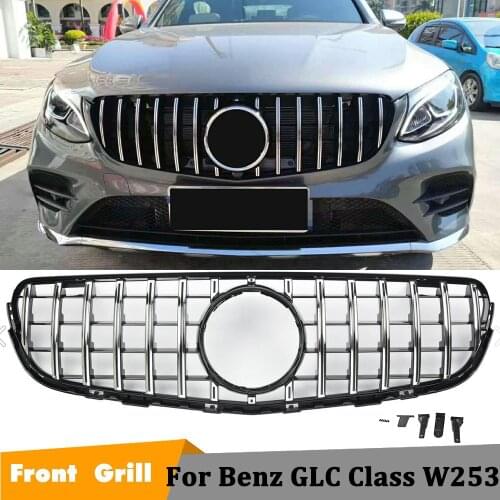 For W253 AMG GT Front Racing Mesh Grille Grill for Mercedes Benz GLC Class GLC200 GLC250 GLC300 Sport GlC450 GLC63 2015-2018