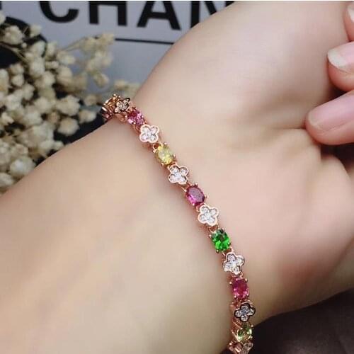 Hot Luxury Bracelets Bangles Female natural beautiful tourmaline Bracelet for Women Famous