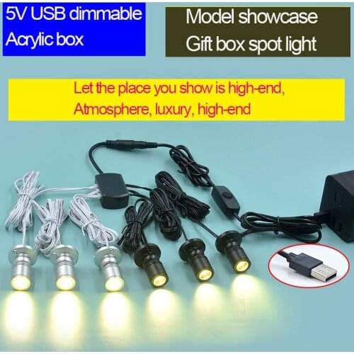 1W Dimmable Model Display Cabinet Small Spotlight Mini Mini Counter Wine Cabinet Hand-run Exhibition Case USB Spotlight