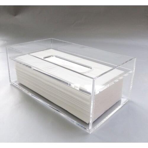 MEYA CRYSTAL acrylic Plastic Facial Tissue Box Dispenser and removed Cover for Bathroom