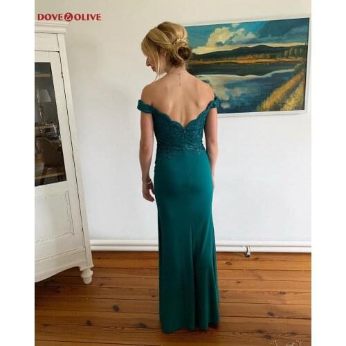 Mermaid Long Formal Prom Dresses 2020 Turquoise Blue Off the Shoulder Lace Applique Satin Zipper Back Sweetheart Prom Gowns