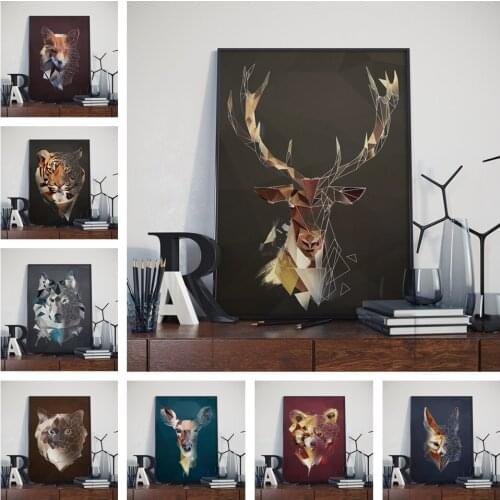 Nordic Modern Design Geometry Animal Art Decor Picture Quality Canvas Painting Home Decor Poster Living room Wall Decor A911