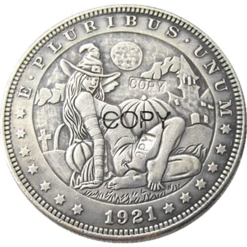 US Hobo 1921 Morgan Dollar Skull Zombie Skeleton Silver Plated Copy Coins