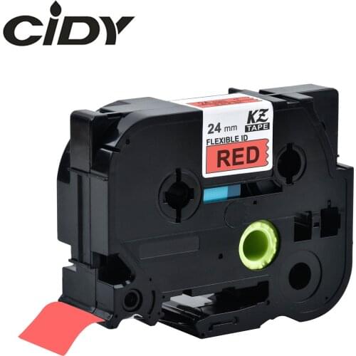 Tze-FX451 24mm black on red flexible cable label tape tze FX451 tz-FX451 for brother p-touch printer tze251 Laminated Ribbons