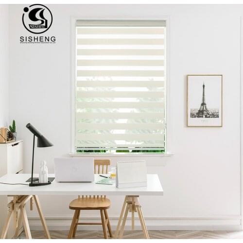 High Quality Zebra Roller Blinds Smart Automatic 100% Polyester Window Curtains