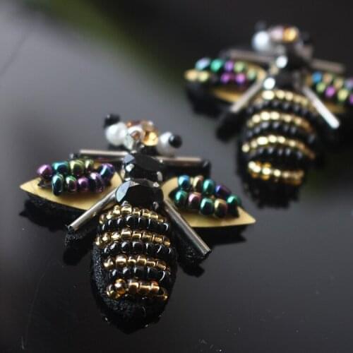 High - grade nail beaded bee patch for cloth paste hand DIY small decoration patch applique