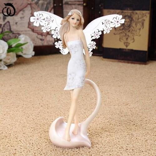 WU CHEN LONG European Butterfly Wings Girl Art Sculpture Angel Character Statue Resin Craft Home Decoration Creative Gift R6800