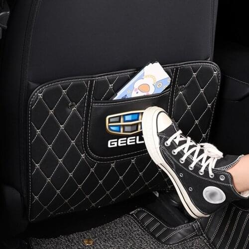 Car Seat Back Anti-Child Kick Pad Anti-Dirty Leather Covers Auto Accessories For Geely Emgrand X7 EC7 Atlas Boyue GC6 Parts LC