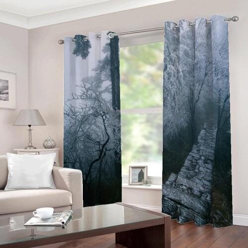 HD Snow Landscape Photo Sunshade blackout curtains Living Room Modern 3D Polyester Fabric Home Decor Drapes Indoor sets