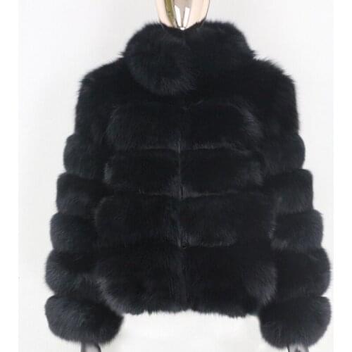 Luxury Winter Jacket Women 2020 Real Fur Coat Natural Stand Collar Big Fluffy Fox Fur Outerwear Streetwear Thick Warm Removable