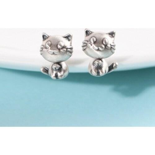 Womens Earring Punk Cat Silver Stud Earrings for Women Girls Teen Trendy Jewelry Party Earring Gifts for Women Wholesale Price