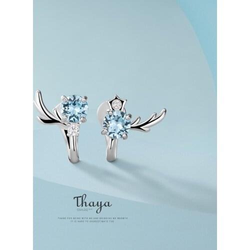 Thaya Solid 925 Sterlings Silver Cute Korean Girls Earings Clip Earrings For Women Engagement Gift Fine Jewerlry
