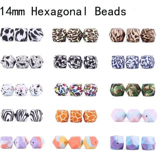 100pcs/lot Hexagon Silicone Beads Baby Teether Teething BPA Free Beads Necklace Pacifier Clip Making Dropshipping