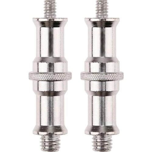 2pcs Spigot Stud 1/4 to 3/8 Inch Prime Threaded Screw Adapter for Flash Light Stand Studio Light Stand