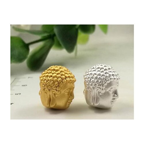 3D 100% 999 Silver Beads Pure Silver Tibetan Buddha Statue Beads Real Silver Buddhist Buddha Beads DIY Bracelet Beads