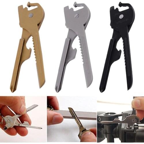 6 In 1 Swiss Tech Stainless Steel Mini Multitool Multifunction Bottle Opener Keyring Screwdriver Keyring Opener Accessories