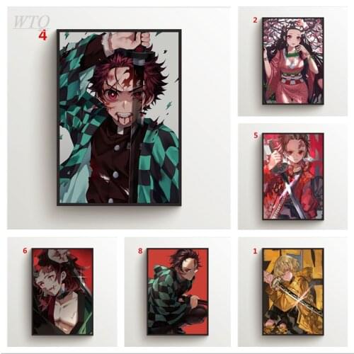 Kimetsu No Yaiba Tanjirou Zenitsu Anime Posters Wall Poster Canvas Painting Posters and Prints Wall Art Picture Decor Home Decor