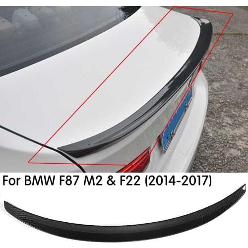 For F87 M2 Car Styling Black Carbon Fiber Spoiler Wing For BMW 2 Series All F22 & F87 Rear Trunk Lip Spoiler 2014-2018