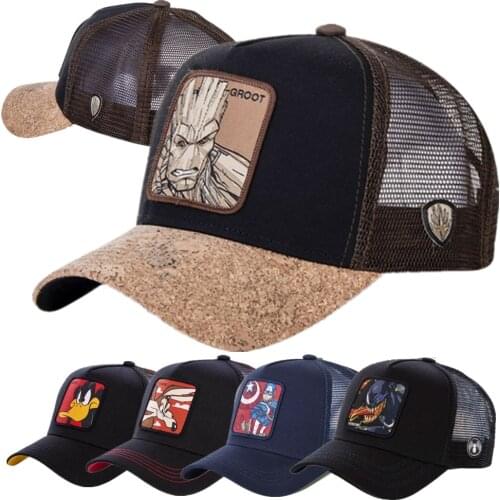 New Brand Anime Cartoon Animal Mesh Snapback Cap Venom Spiderman Duck Bird Baseball Cap Men Women Outdoor Sports Trucker Hat