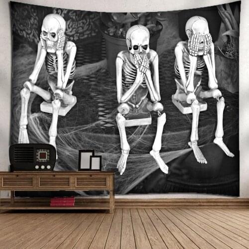 Digital Printing Tapestry for Home Decoration Background Cloth Beach Towel Hear No Evil See No Evil Speak No Evil Tapisserie