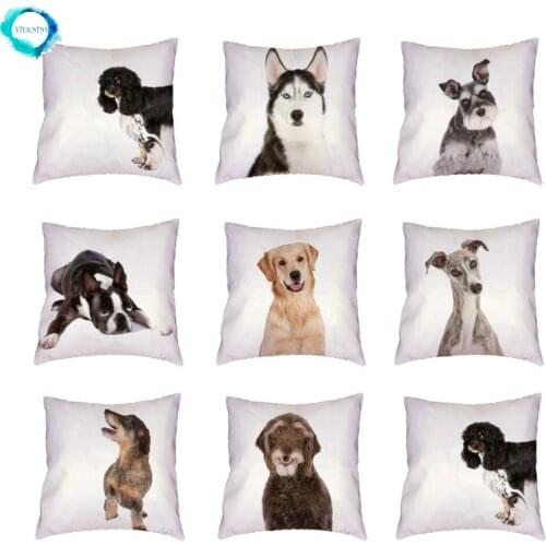 Greyhound Polyester Decorative Cushion Cover Throw Pillow Case Siberian Husky Dogs Animal Cushion Cover for Home Decor 45X45CM