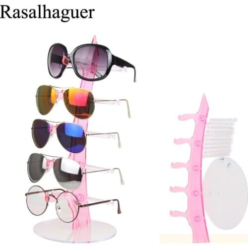 Nice 5 Layers Eyeglasses Show Sunglasses Holder Glasses Display Storage Stand Rack Shelf Black/Pink/Blue/Transparent Wholesale