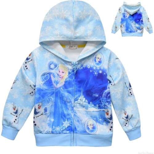 Disney Spring Autumn Frozen anna elsa princess Girls Coat Baby Kids Hooded Outwear Baby Kids Coats Jacket Clothing