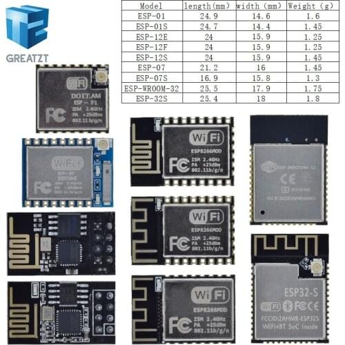ESP8266 ESP-01 ESP-01S ESP-07 ESP-12E ESP-12F ESP-32 ESP-32S Serial WIFI Wireless Module Wireless Transceiver 2.4G For Arduino