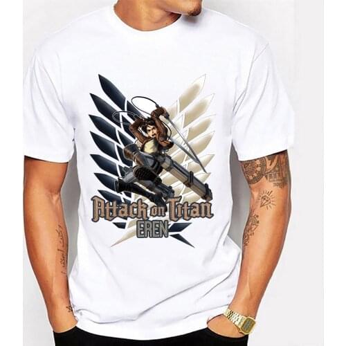 Japanese Anime Attack On Titan T Shirt Wing Of Freedom T Shirts Summer T Shirts Men Short Sleeve Tees T-shirts Round Neck Tops