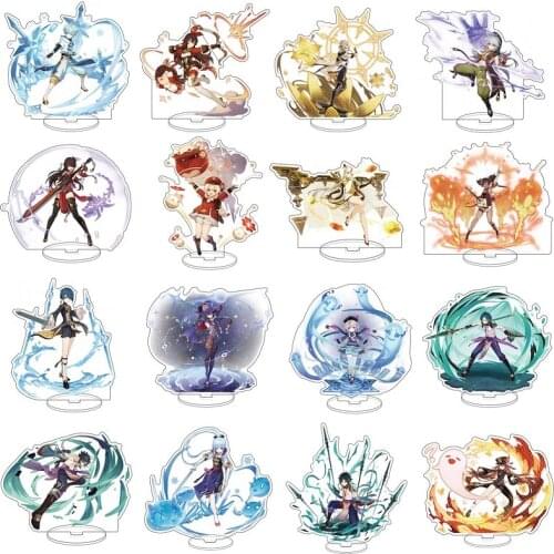 Game Genshin Impact Dainsleif Cosplay Stand Figure Ganyu Albedo Leize Acrylic Model Plate Desk Decor Great Gifts