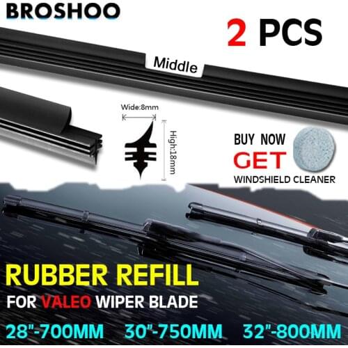 2pcs Auto Vehicle Insert Natural Rubber Car Wiper Blade Strip for Valeo Type Beam Wipers Refill 8mm 28" 30" 32" Car Accessories