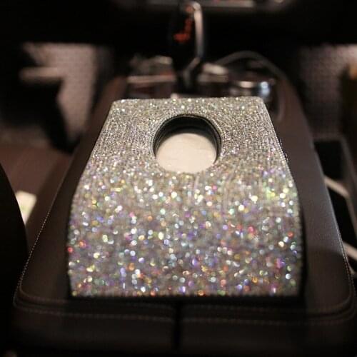 LUNASBORE Luxury Diamond Tissue Box Home Car PU Leather Auto Interior Accessories For Honda Ford VW WOMAN gift