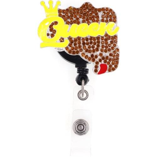 Medical Rhinestone Alloy Retractable ID Queen Nurse Badge Reel/Holder for Nurse Accessories