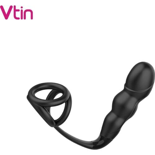 Male Vibrator Anal Plug Prostate Massage Silicone Waterproof Prostate Stimulator Delay Ejaculation Ring Sex Toy For Men Gay