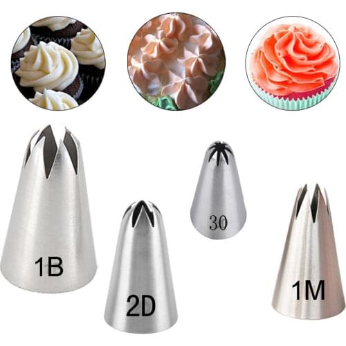 1B#1M#2D#30 Stainless Steel Icing Piping Tip Nozzles For Cakes Fondant Decor Cupcake Cookies Pastry Tips Dessert Baking Tools
