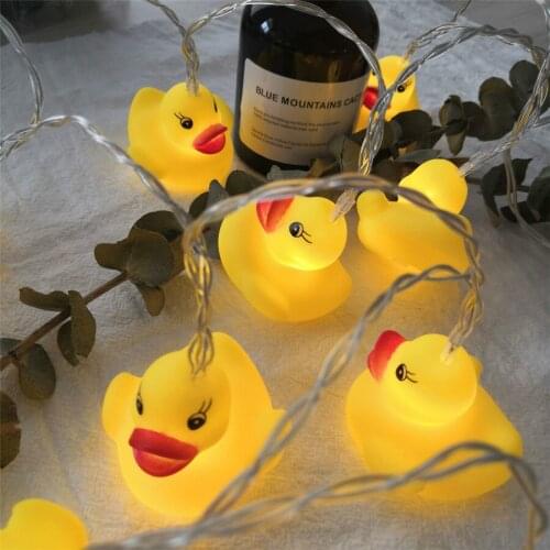 AA Battery Powered 10 Leds Duck Novelty Holiday String Light Warm White Steady for Party,Birthday,Wedding